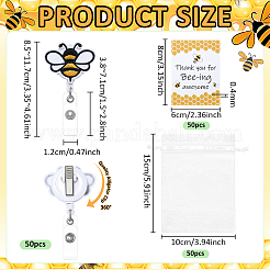 50 Stück Bienen-Polyester mit ABS-Kunststoff&nbsp;HJEW-DR00247
