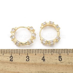 真鍮ガラスフープピアス  リング  18KGP本金メッキ  16.5x16.5x4.5mm&nbsp;EJEW-Q014-23G