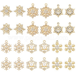 36 stücke 6 arten legierung micro pave klar zirkonia schneeflocke anhänger&nbsp;FIND-TA0009-86