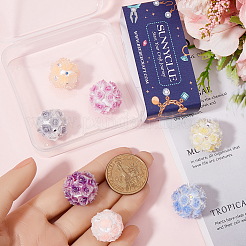 3 шт. 3-х цветные акриловые бусины ручной работы из светящейся полимерной глины со стразами CLAY-SC0002-12