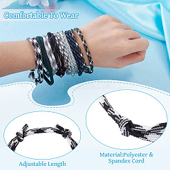 32 bracelet de perles tressées en polyester et élasthanne&nbsp;BJEW-TAC0064
