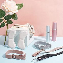 4組4色のナイロン靴ひもバックルと4セットのフォームヒールピース粘着パッド  ハイヒールアンチルーズ靴ひも靴ひも  プラスチックビーズとプラチナ鉄クラスプ付き  ミックスカラー  バックル：約168~297x15mm  パッド：約90x42x4mm&nbsp;FIND-NB0002-17