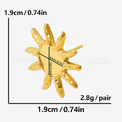 Модные серьги-гвоздики в форме сердца с солнцем из нержавеющей стали 304&nbsp;OV7222-2