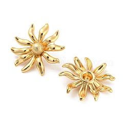 Латунные серьги-гвоздики с цветочным покрытием для женщин&nbsp;EJEW-F326-15G