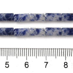 Fili di perle di diaspro macchia blu naturale&nbsp;G-B091-A03-01