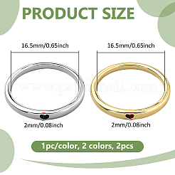2 шт. 2-х цветные латунные кольца RJEW-GO0001-29
