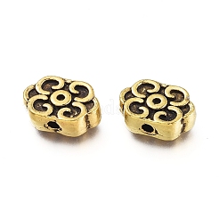チベット風合金ビーズ  オーバル  花柄  アンティーク黄金  11.5x8.5x4mm  穴：1.6mm&nbsp;PALLOY-I181-044AG