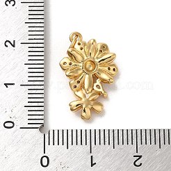 真鍮製マイクロパヴェキュービックジルコニアペンダント  エナメル  丸カン  花  ゴールドカラー  20x13x5mm  穴：3.6mm&nbsp;LS-KK-K358-01C-G
