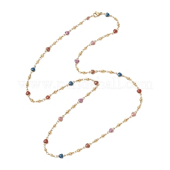 304 нержавеющая сталь эмалированная цветная цепочка в форме сердца для женщин&nbsp;NJEW-JN05899