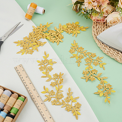 Patchs à coudre et à broder informatisés en tissu de fleur de prunier&nbsp;PATC-WH0021-004B