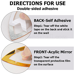 Pegatinas de pared de espejo de acrílico de loto&nbsp;OACR-WH0032-04C