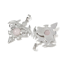 Естественно розового кварца треугольник подвески&nbsp;G-G293-01P-21