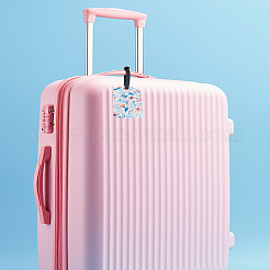 Pu レザー荷物タグ  旅行IDラベル  スーツケース名札  花模様の長方形  カラフル  112x70x3mm&nbsp;AJEW-WH0596-216