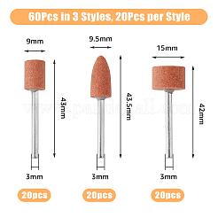 60 шт. 3-х стильное абразивное шлифовальное сверло из оксида алюминия для принадлежностей вращающегося инструмента TOOL-DC0001-08