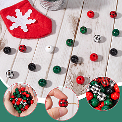 6 стиль окрашенные бусины из натурального дерева WOOD-SP0001-09