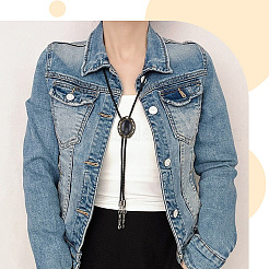 2 шт. 2-х цветное ожерелье-лариат из искусственной кожи NJEW-GF0001-15