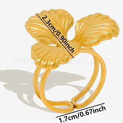 Стильное женское кольцо-манжета из нержавеющей стали 304 в форме клевера UH3775-2