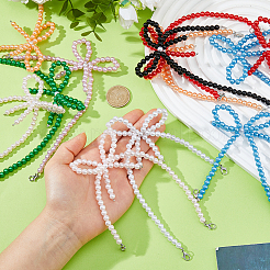16 Stück 8 Farben ABS-Kunststoff-Imitationsperlen-Hutketten&nbsp;HJEW-FH00322