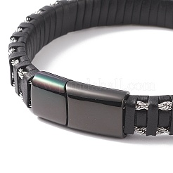 Кожаные браслеты плетеного шнура BJEW-E345-15-B