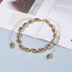 Колье из бисера из натуральной раковины каури NJEW-JN03745-02