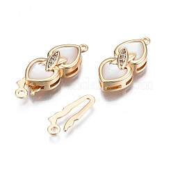 Застежки для рыболовных крючков из латуни с микропейвом и прозрачным фианитом KK-Q278-003-NF