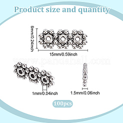 100 шт. распорные планки из сплава в тибетском стиле TIBE-GO0001-08