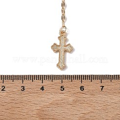 Colliers en alliage avec croix et chapelet ovale de la Vierge Marie pour femmes&nbsp;WGC59F8-01