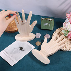 2 шт. настольный органайзер для колец из дерева в форме руки&nbsp;ODIS-CA0001-33A