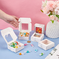 Коробка для хранения конфет из бумаги с мраморным принтом CON-WH0084-92B