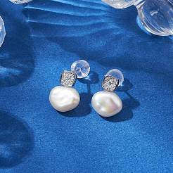 Натуральные жемчужные ушные шпильки EJEW-P286-33P