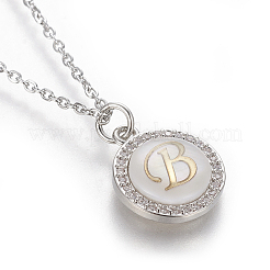 Colliers pendentif initiale en laiton&nbsp;NJEW-I230-24P-B