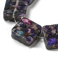 Окрашенная натуральная императорская яшма с нитями смоляных бусин G-G083-C02-01