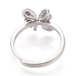 Закрепка колец для чашек с бантом из латуни с микропаве из кубического циркония KK-N274-25P