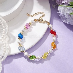 Pulseras de cuentas acrílicas con temática de chakras&nbsp;BJEW-JB11208