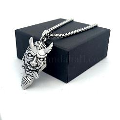 Винтажный панк-кулон в виде коровы и дьявола из нержавеющей стали 304 для мужчин.&nbsp;QK5762