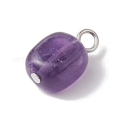 Подвески кубовидной формы из натуральных и синтетических драгоценных камней с железными петлями&nbsp;PALLOY-JF02786-02