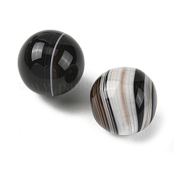 Perles sphériques en agate rubanée naturelle (teintes et chauffées)&nbsp;GG-D003-A04-01