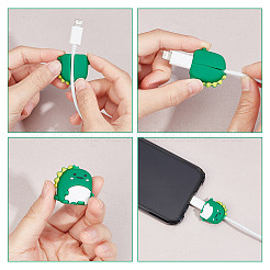 30 шт. 15 стили авокадо яйцо лапа принт силиконовые мультяшные протекторы для кабеля SIL-GO0001-34