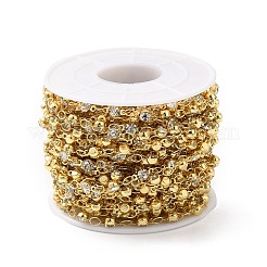 Цепочки из бисера ручной работы из латуни со стеклянными стразами CHC-M024-29G