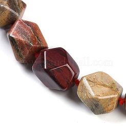 Colliers de perles en pépites de jaspe arc-en-ciel rouge naturel pour femmes et hommes&nbsp;NJEW-K388-01Q