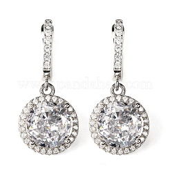 925 серьги-кольца из стерлингового серебра с микропаве из кубических цирконий EJEW-F371-01B-01