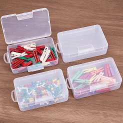 長方形のプラスチックビーズ収納容器4個  透明  16x9x4cm&nbsp;CON-CN0001-44