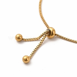 Ионное покрытие (ip) 304 нержавеющая сталь шариковые цепи слайдер браслет для женщин BJEW-E074-01G