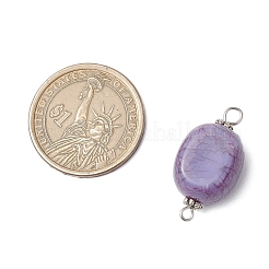 Потрескавшийся непрозрачный акрил имитация бирюзовый овальный соединительный шарм&nbsp;PALLOY-JF03805