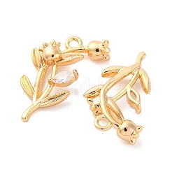 Подвески латунные горный хрусталь&nbsp;KK-E793-15G