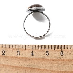 Halbrunde Fingerringe aus natürlichem Tigerauge&nbsp;X-RJEW-M062-01P-08