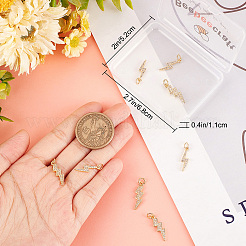 12 шт. 2 стиля латунные подвески с микропаве и кубическим цирконием ZIRC-BBC0001-54