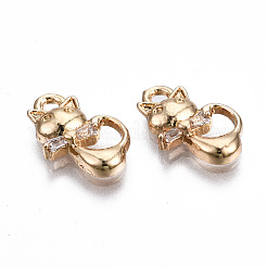 Латунные микропаве прозрачные кубические циркониевые подвески&nbsp;KK-S359-122-RS