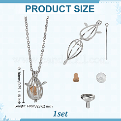 Латунная клетка для бусин каплевидной формы с подвеской в виде крыла из сплава&nbsp;NJEW-DR00030