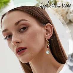 30 шт. 3-х цветные экологически чистые латунные стеклянные соединительные подвески&nbsp;KK-AR0003-99